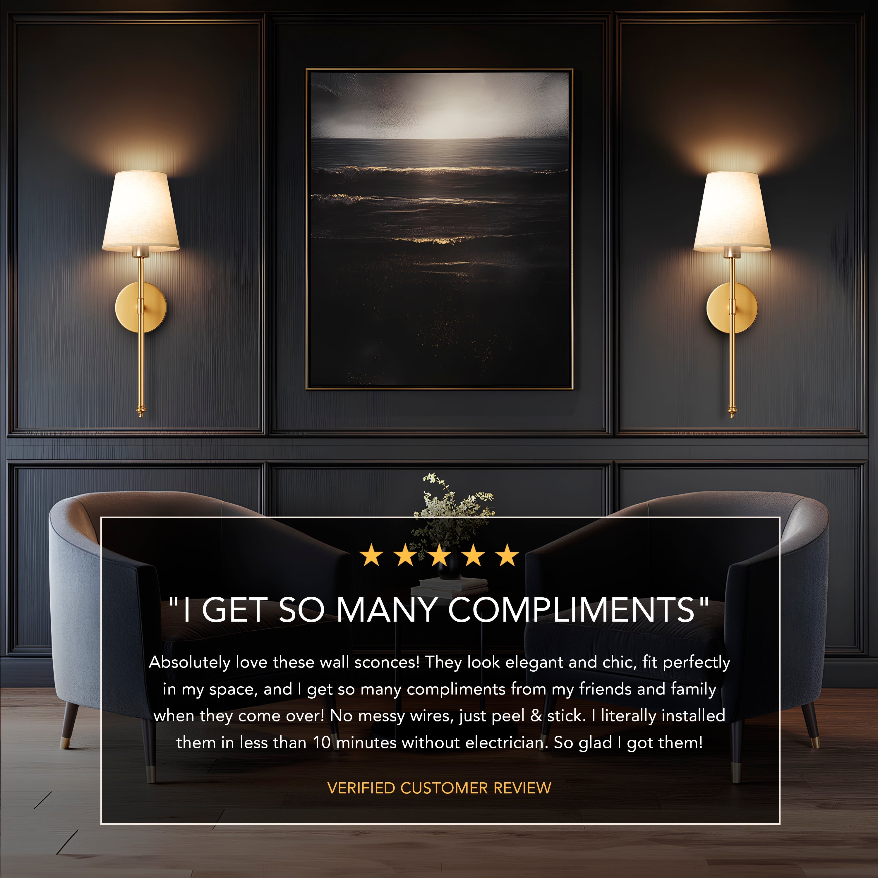 WIRELESS WALL SCONCES (SET OF 2 )